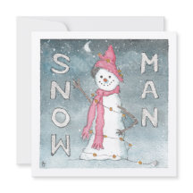 Snow Man Greycard