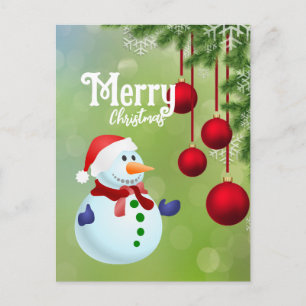 Snow man Holiday Postcard Feiertagspostkarte