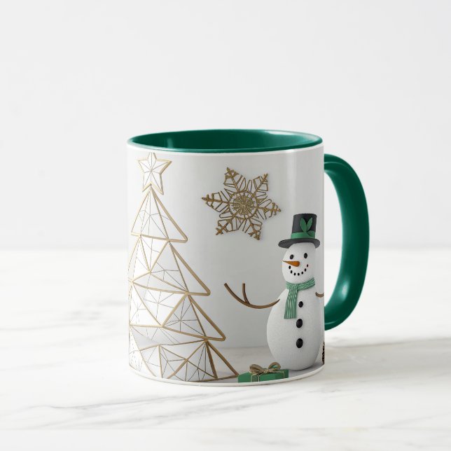 snow man mug tasse (VorderseiteRechts)