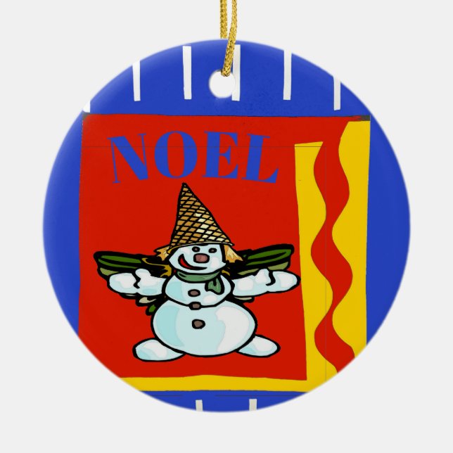 Snow Man, Weihnachten, Hinzufügen, Bearbeiten Keramik Ornament (Vorne)