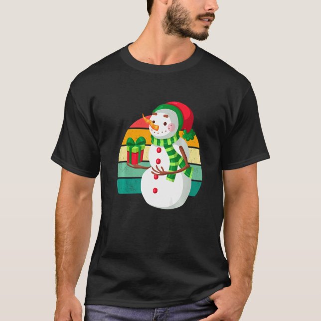 Snow Man Weihnachtsbaum Lichter Xmas Teens T-Shirt (Vorderseite)