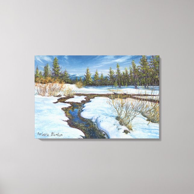 "Snow Melt" gearbeitete Canvas Print Leinwanddruck (Vorderseite)