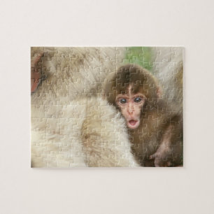 Snow Monkey Baby, Jigokudani, Nagano, Japan Puzzle