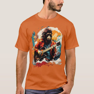 Snow Monkey Playing Gitarre T-Shirt