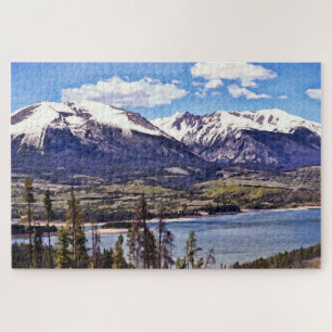 Snow Mountain Lake Scene Riesenpuzzle Puzzle