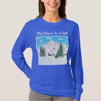 Snow Mountains Langschläfer Blauer T - Shirt