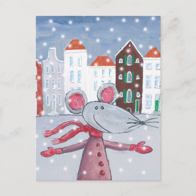 Snow Mouse Postkarte (Vorderseite)