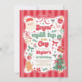 Snow Much Fun To Be One Christmas Bow Birthday Einladung