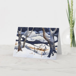 "Snow on Elk River" Country Road Grußkarte Karte