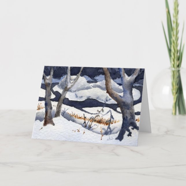 "Snow on Elk River" Country Road Grußkarte Karte (Vorderseite)