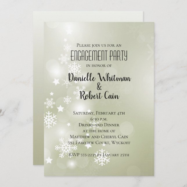 Snow on Sage Elegantes Abstraktes Wasser (Vorne/Hinten)