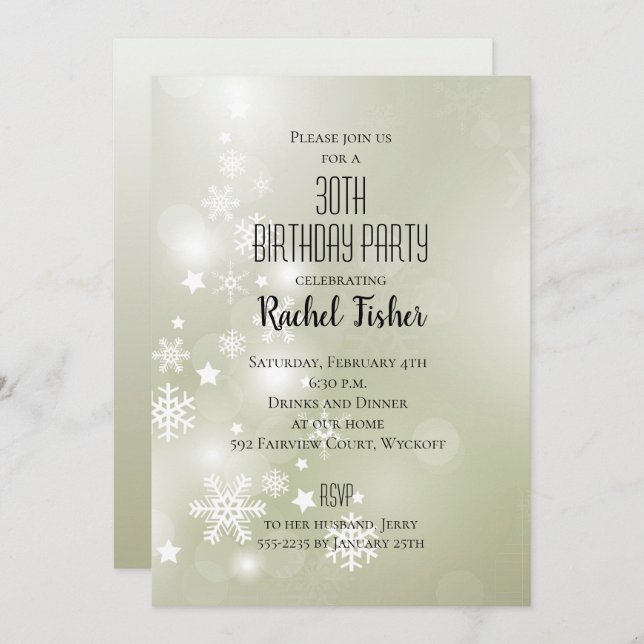 Snow on Sage Elegantes Abstraktes Wasser (Vorne/Hinten)