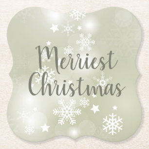 Snow on Sage Elegantes Abstraktes Wasser Untersetzer