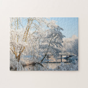 Snow Park Creek & Bridge, 252 Stücke Jigsaw Puzzle
