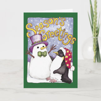 Snow Penguin Weihnachtskarte Feiertagskarte