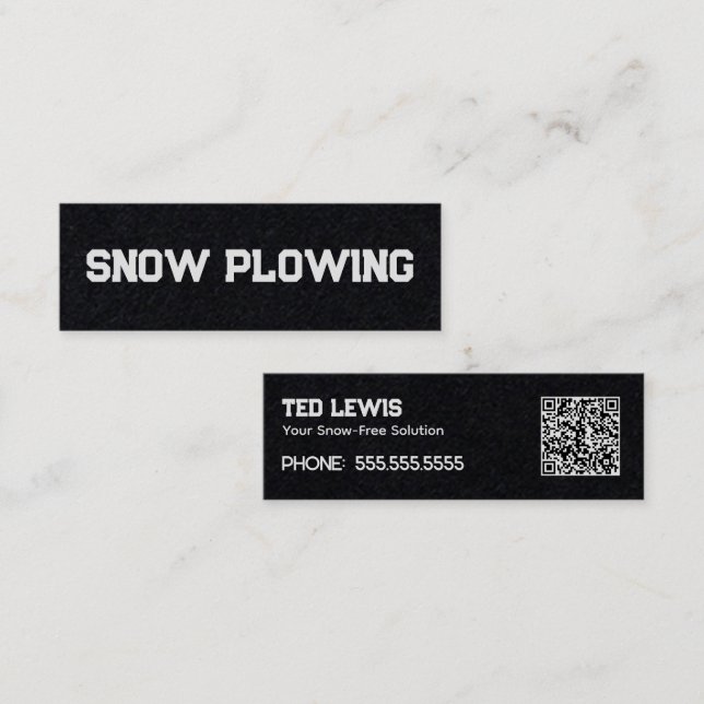 Snow Plower QR Mini Visitenkarte (Vorne/Hinten)