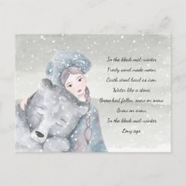 Snow Princess Bear Bleak Midwinter Texte Holiday Postkarte