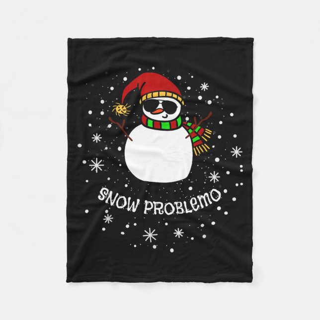 Snow Problemo Funny Christmas Snowman  Fleecedecke (Vorderseite)
