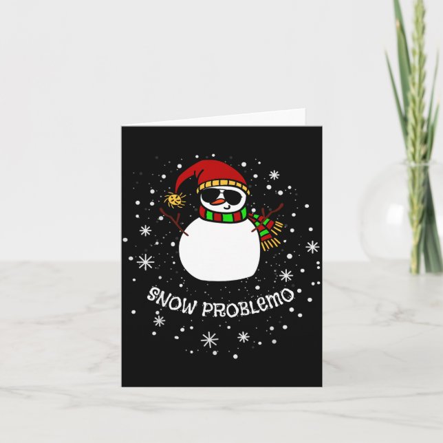 Snow Problemo Funny Christmas Snowman  Karte (Vorderseite)