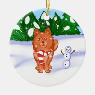 Snow Puppy Keramik Ornament