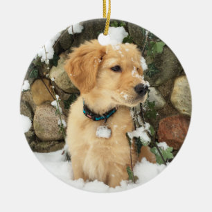 Snow Puppy Keramik Ornament