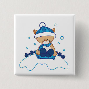 Snow Puppy Winterland Button