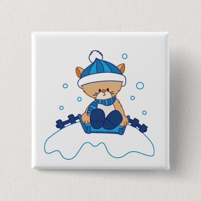 Snow Puppy Winterland Button (Vorderseite)