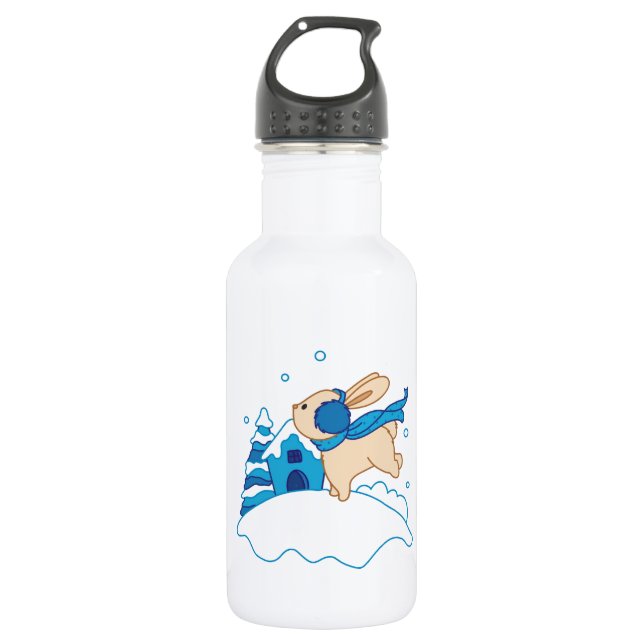 Snow Puppy Winterland Trinkflasche (Vorderseite)