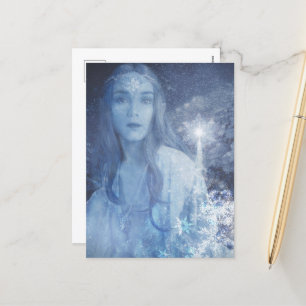 Snow Queen Christmas Fantasy Artwork Feiertagspostkarte