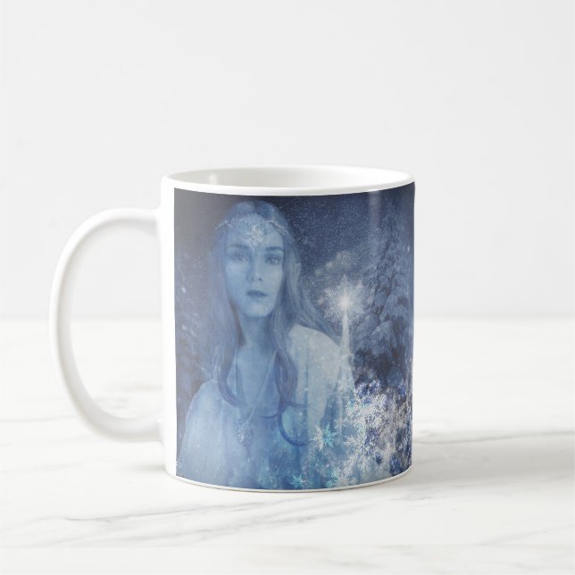 Snow Queen Christmas Fantasy Artwork Kaffeetasse (Links)