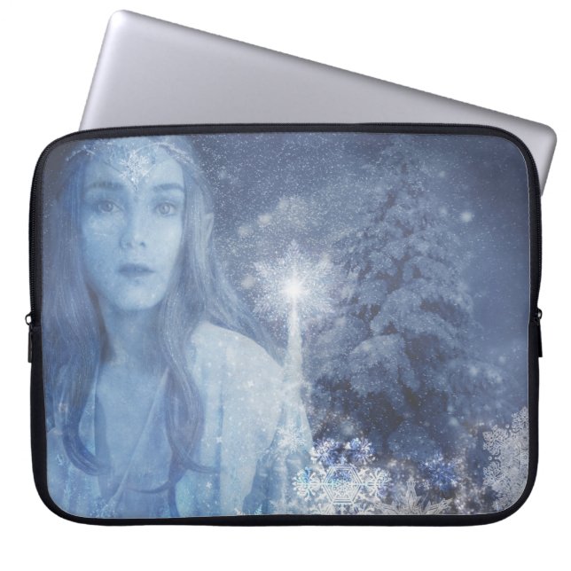 Snow Queen Christmas Fantasy Artwork Laptopschutzhülle (Vorderseite)