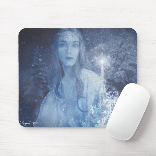 Snow Queen Christmas Fantasy Artwork Mousepad (Mit Mouse)