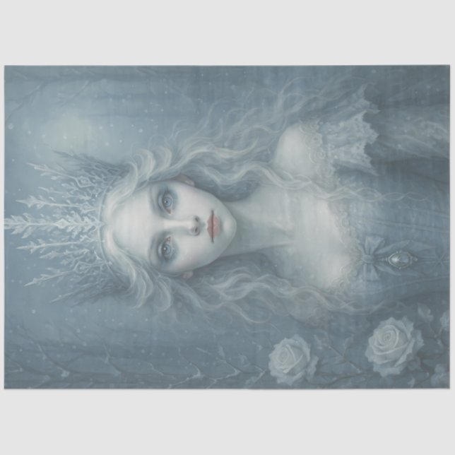 Snow Queen Enchantress Gothic Winter Decoupage Seidenpapier (Vorderseite)