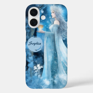 Snow Queen Fantasy Art - Mystische Wintergöttin iPhone 16 Hülle