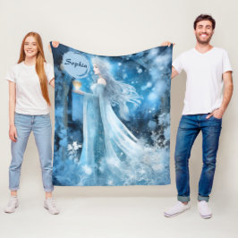 Snow Queen Fantasy Art - Mystische Wintergöttin Fleecedecke