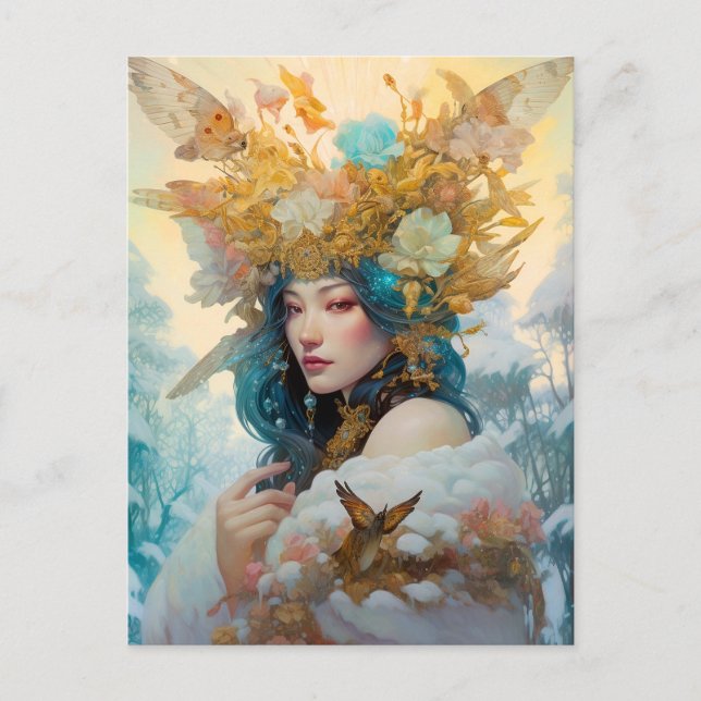 Snow Queen Fantasy Art Postkarte (Vorderseite)