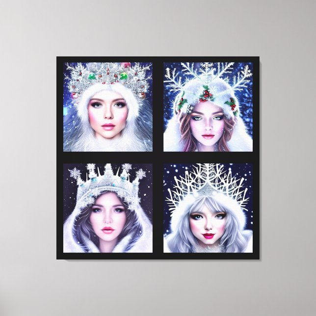 Snow Queens Winter Wonderland Wall Art Set Leinwanddruck (Vorderseite)
