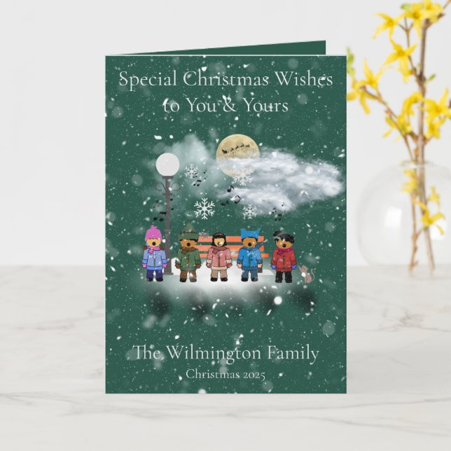 Snow Quintet Weihnachtsfalten Karte (Gelbe Blume)