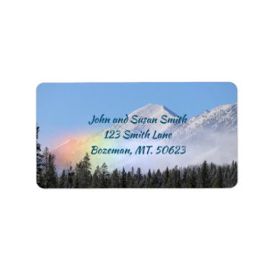 Snow Rainbow in den Bergen Adressetikett