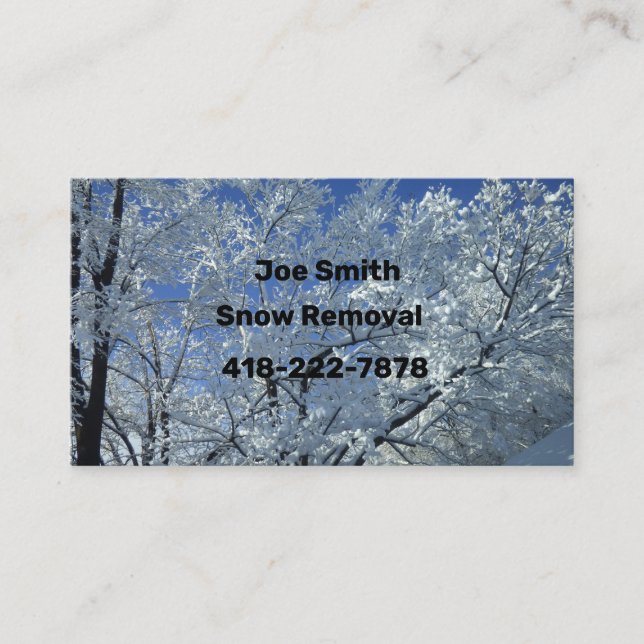 Snow Removal Business Card Visitenkarte (Vorderseite)