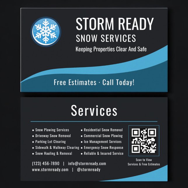 Snow Removal Service QR Code Professional  Visitenkarte (Von Creator hochgeladen)