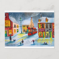 SNOW SCENE TRAM STREET SCENE Gordon Bruce