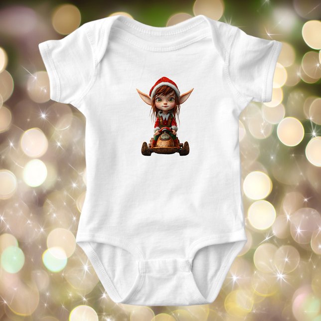 Snow Scooter Christmas Elf Baby Bodysuit Baby Strampler (Von Creator hochgeladen)