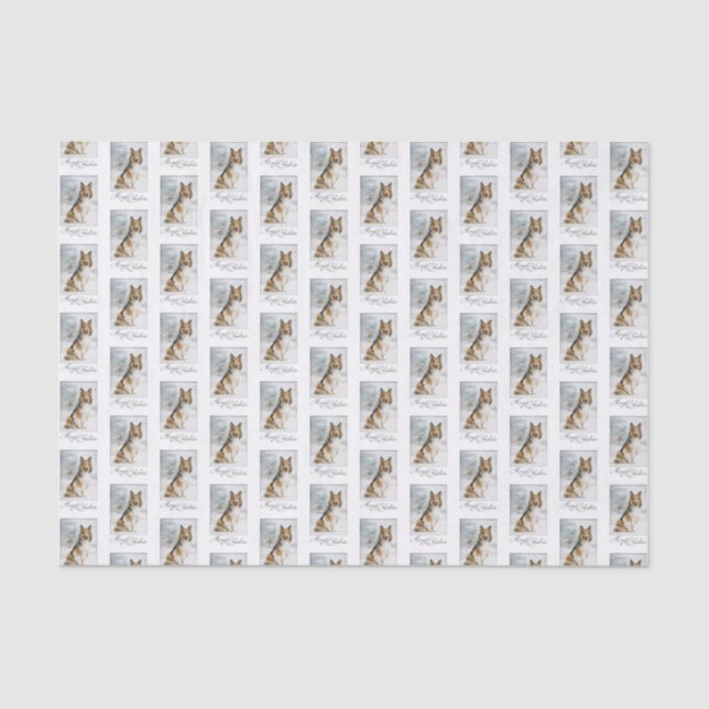 Snow Sheltie Christmas Tissue Paper Seidenpapier (Vorderseite)