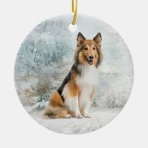 Snow Sheltie Weihnachtsschmuck