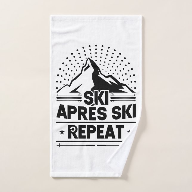 Snow Ski Aprés Ski Repeat Handtuch (Handtuch)