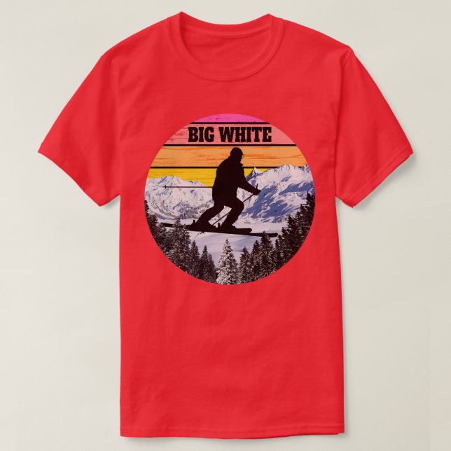 Snow Ski Big White Skigebiete Kanada T-Shirt (Design vorne)