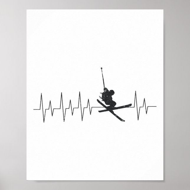 Snow Ski Herzschlag Poster (Vorne)