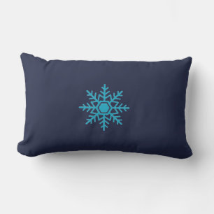 Snow Snowflake Blue Motif Winter Lendenkissen
