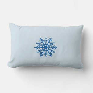 Snow Snowflake Blue Motif Winter Lendenkissen